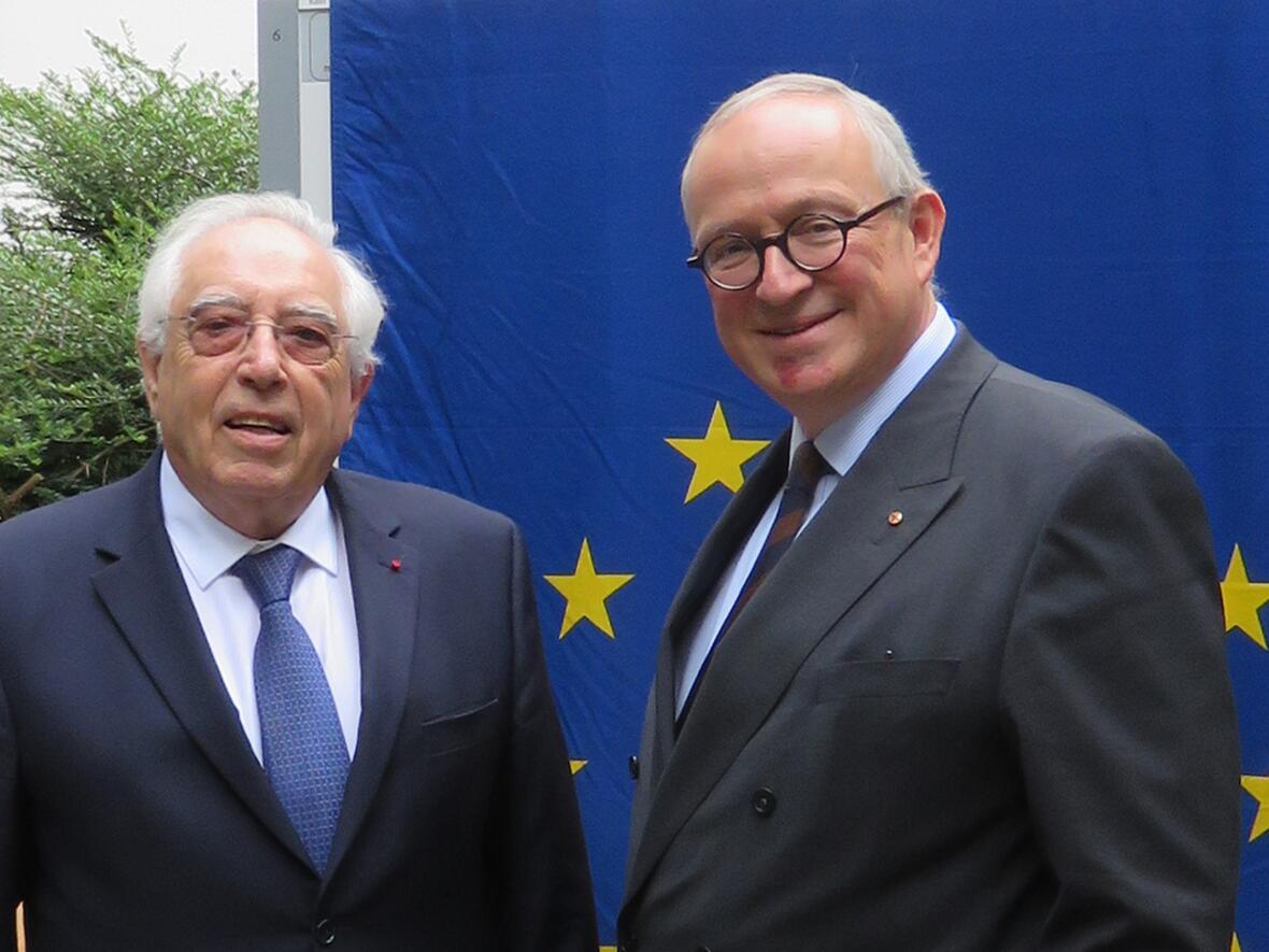 Der Internationale Präsident der Paneuropa-Union und sein Stellvertreter: Alain Terrenoire und Dirk Hermann Voß. Bild: Paneuropa