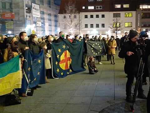 Paneuropäische Solidarität mit der Ukraine in Ulm. Bild: Paneuropa